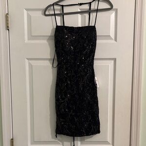 Windsor Black Sequin Mini Dress NWT